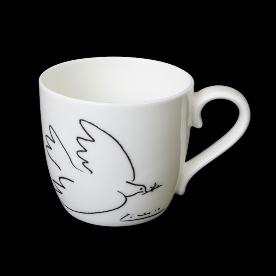 Pablo Picasso artistic cup - The Dove of Peace (black and white)