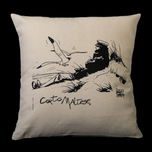 Hugo Pratt cushion : Corto Maltese on the Dune