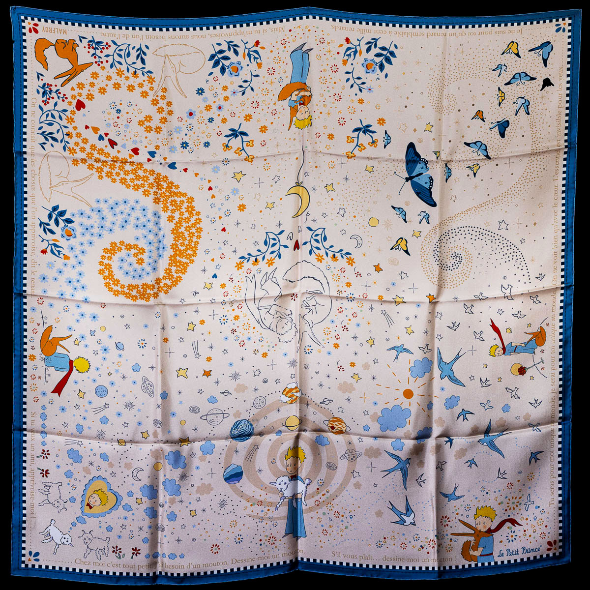 Square Scarf 100% silk - The Little Prince's friends