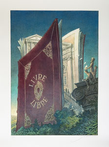 Rare estampe pigmentaire signée et numérotée de François Schuiten - Livre libre (2025)