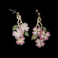 Louis C. Tiffany earrings : Dogwood blossoms