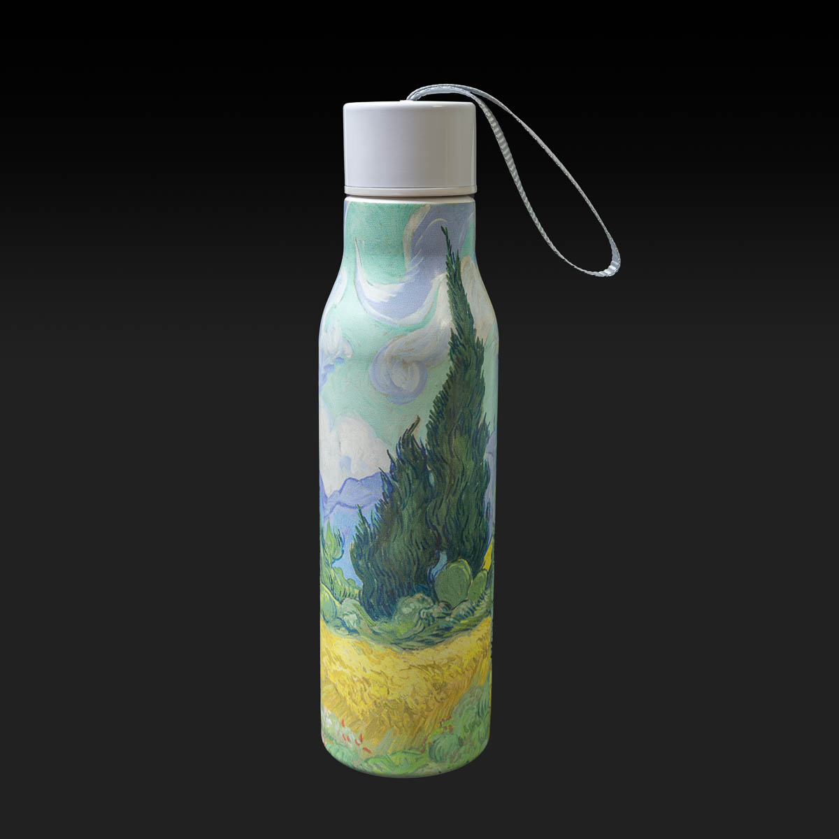 Bouteille isotherme Van Gogh : Champ de blé aux cyprès, détail n°1