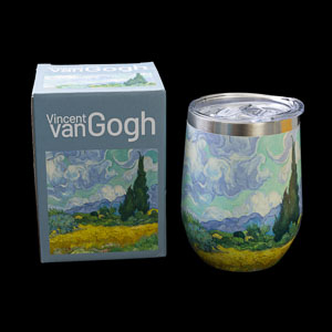 Insulated Van Gogh Mug: Wheat Field with Cypresses