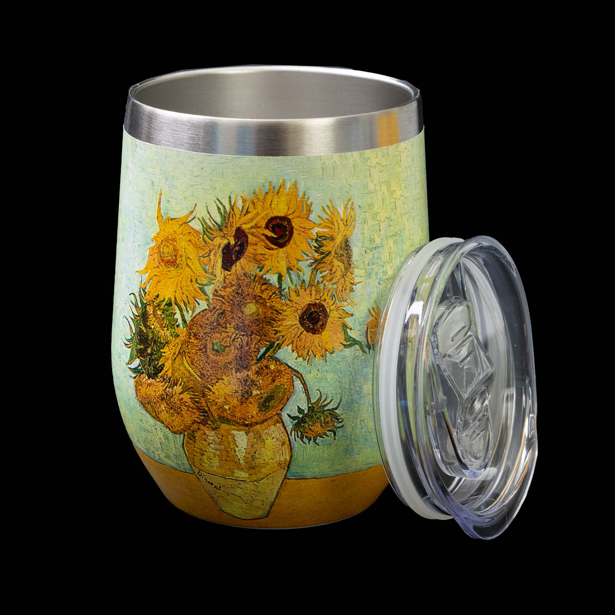 Insulated Van Gogh Mug: Sunflowers (open)