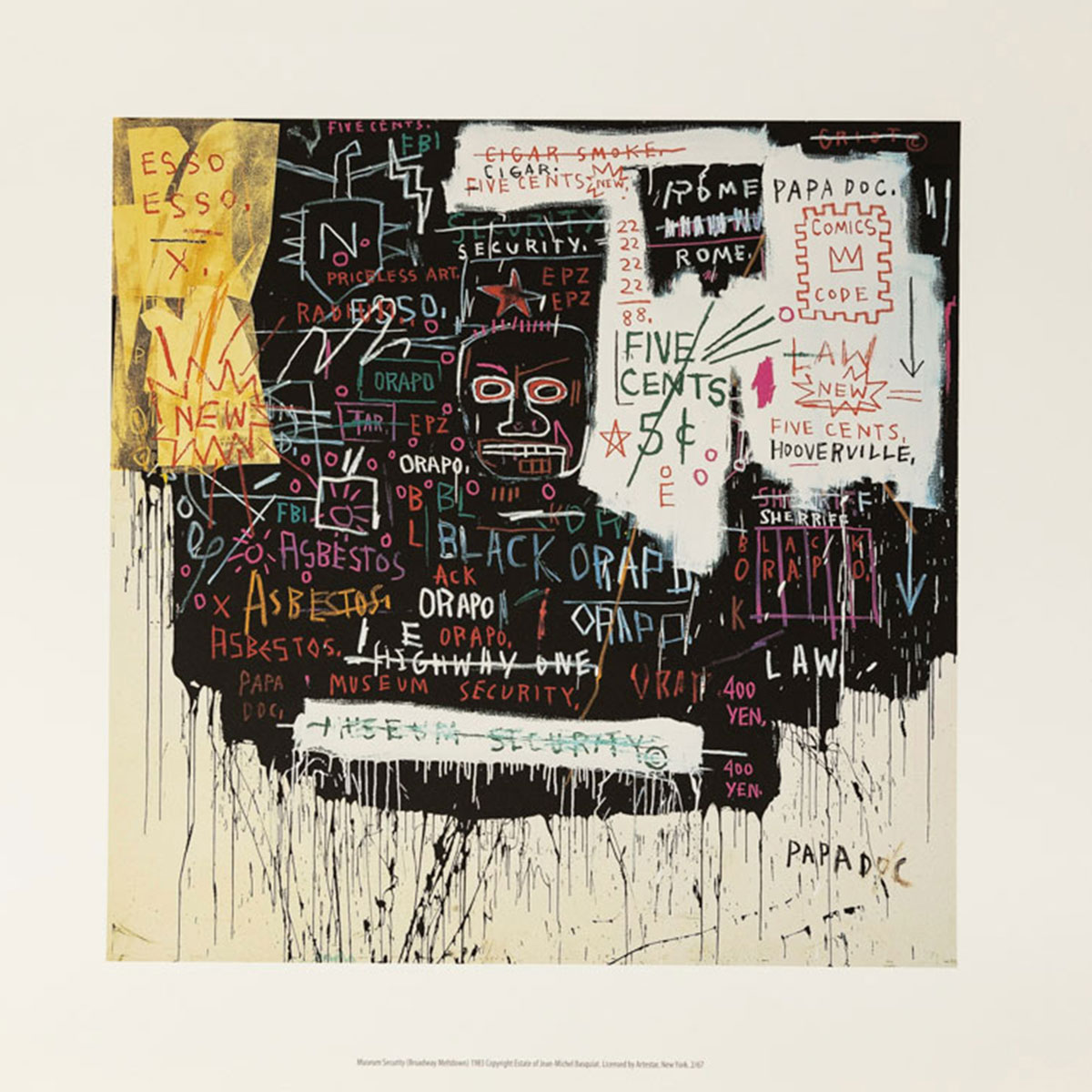 Stampa d'arte di Jean-Michel Basquiat: Museum Security (1983) - art stampa