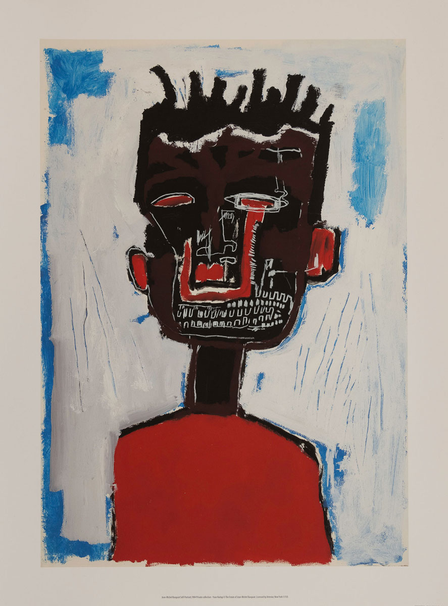 Affiche d’Art Jean-Michel Basquiat : Self-Portrait (1984) - Affiche 30 x 40 cm