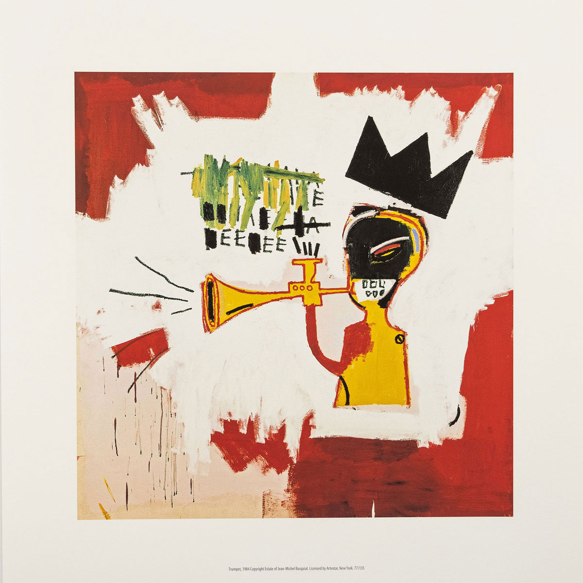 Affiche d’Art Jean-Michel Basquiat : Trumpet (1984) - Affiche 40 x 40 cm