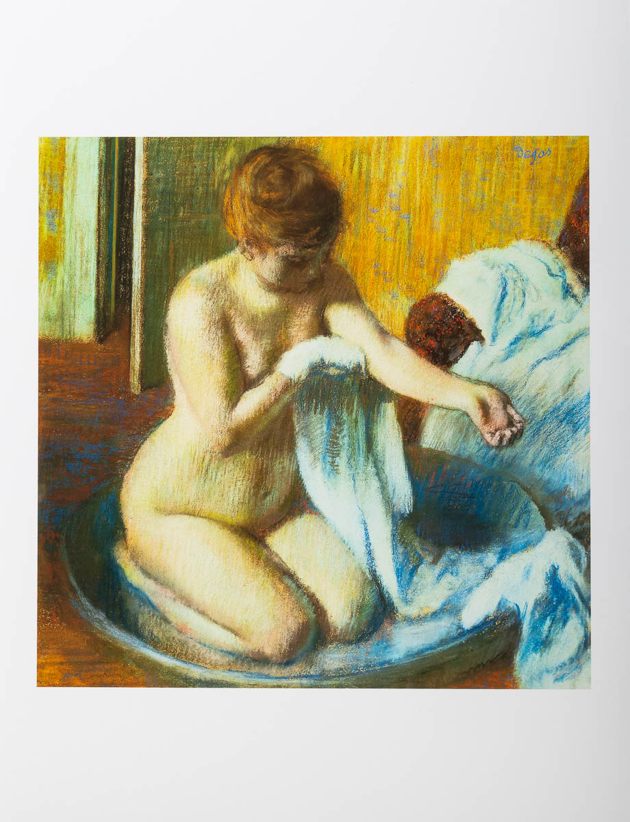 Affiche d’Art Degas : Femme nue, s'essuyant dans le tub après la toilette - Affiche