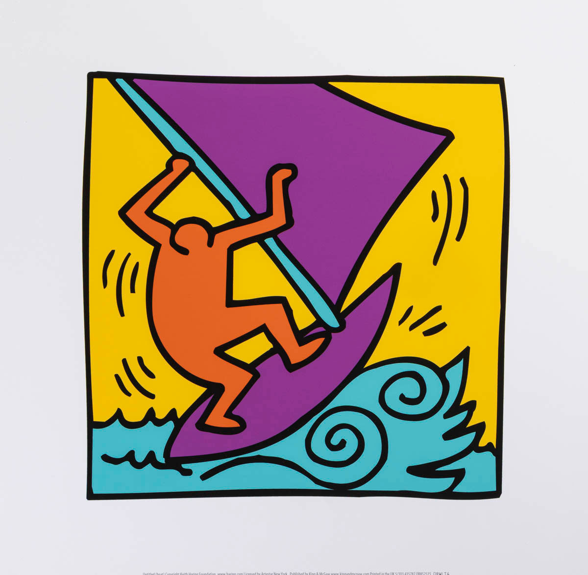 Art Print: Keith Haring - Windsurfing (1983) - 40 x 40 cm