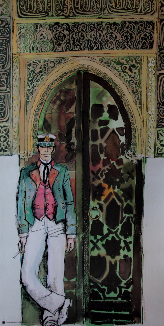 Affiche d’Art Hugo Pratt - Corto Maltese - Mauresque - Affiche 25 x 50 cm
