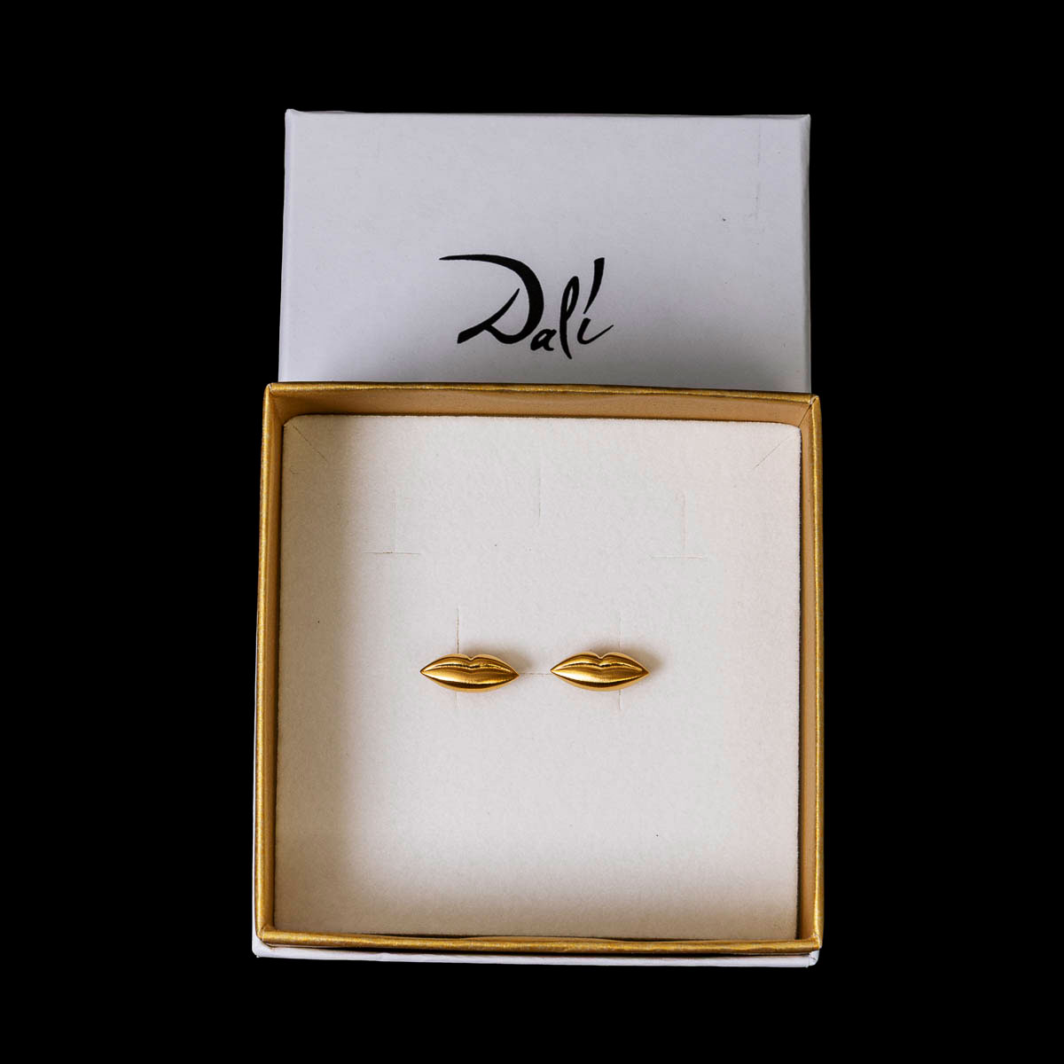 Boucles d’Oreilles d’après Salvador Dali : 'Lèvres' - Dorée