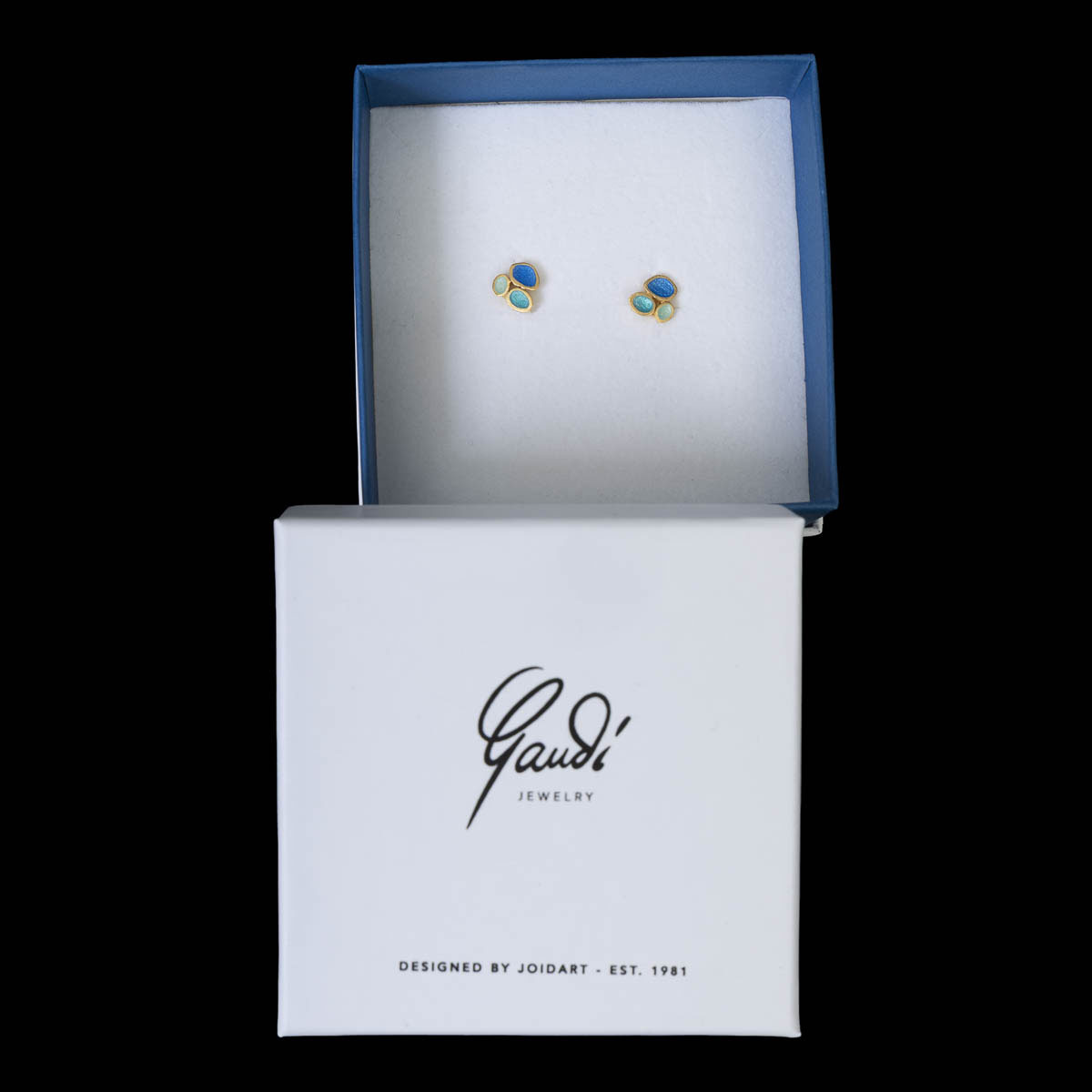 Earrings after Antoni Gaudí: Petits Fruits - golden silver
