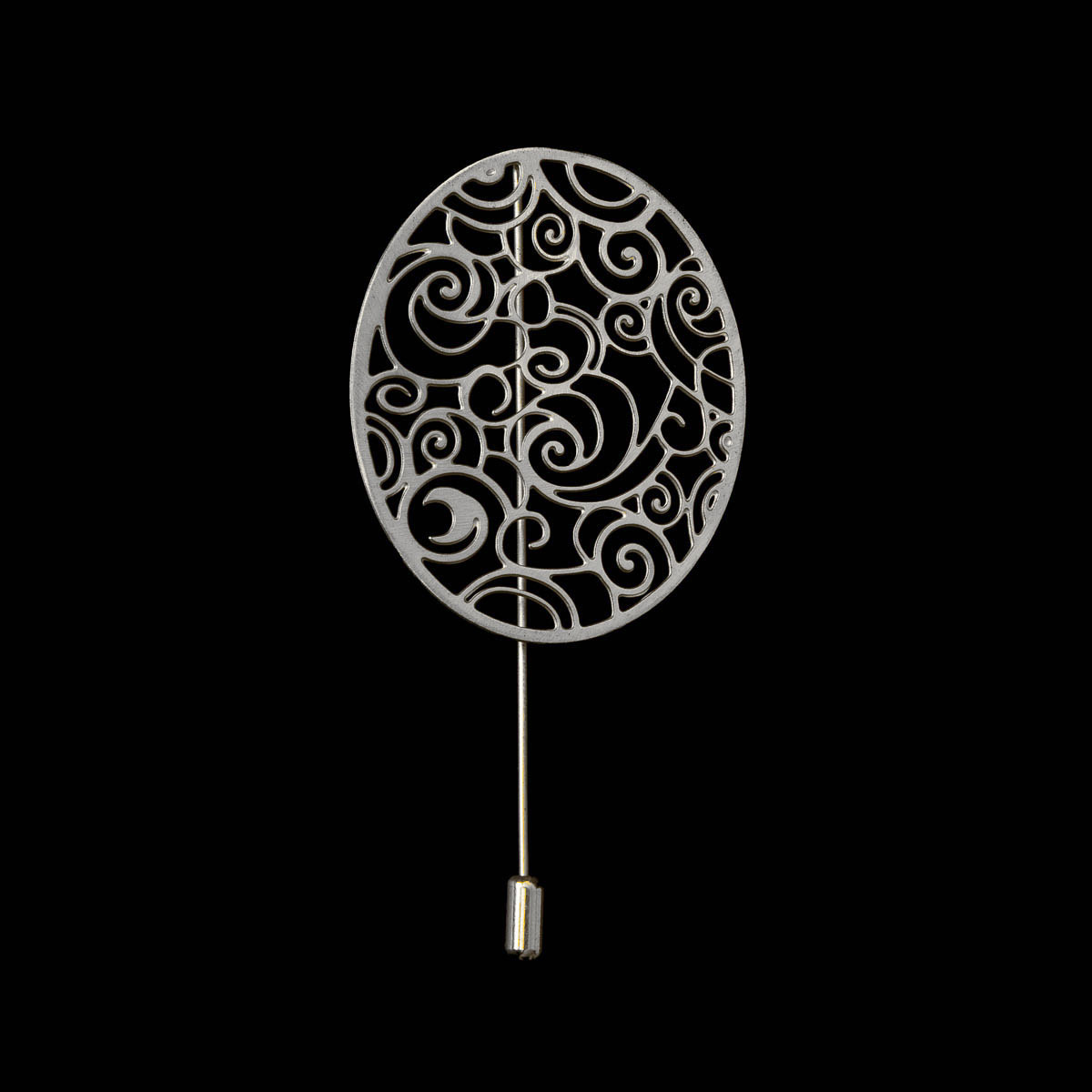 Broche inspirado en Van Gogh - La noche estrellada - Acabado plateado