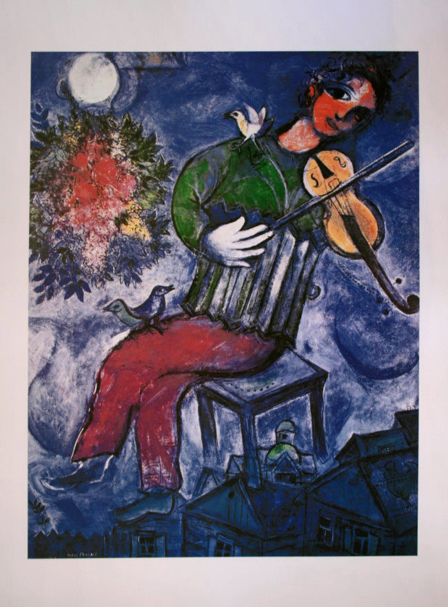 Fine Art Print CHAGALL - The blue violinist - 30 x 40 cm