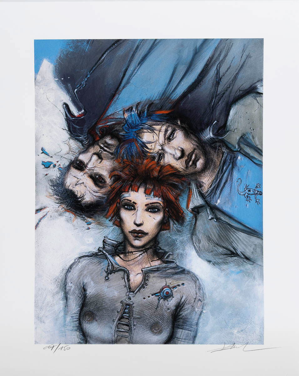 Estampa pigmentaria firmada y numerada de Enki Bilal : El sueño del monstruo - Estampa firmada