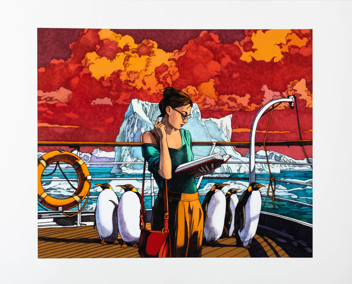 Estampe pigmentaire de Miles Hyman : Etonnants Voyageurs II (2024) - Estampe