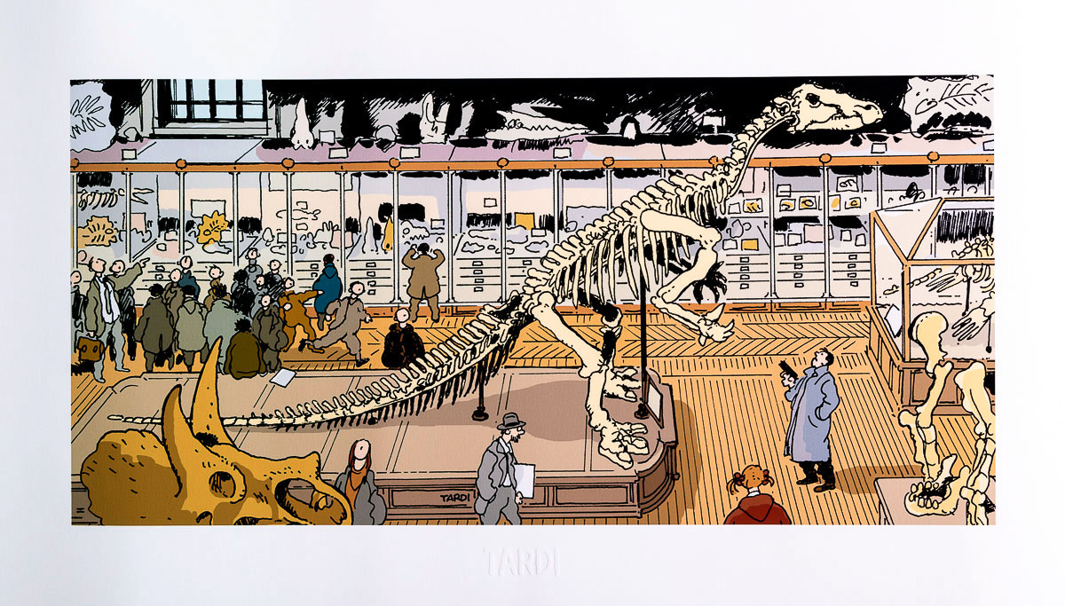 Estampe pigmentaire Jacques Tardi : Nestor Burma dans le 5e Arrondissement de Paris - Estampe