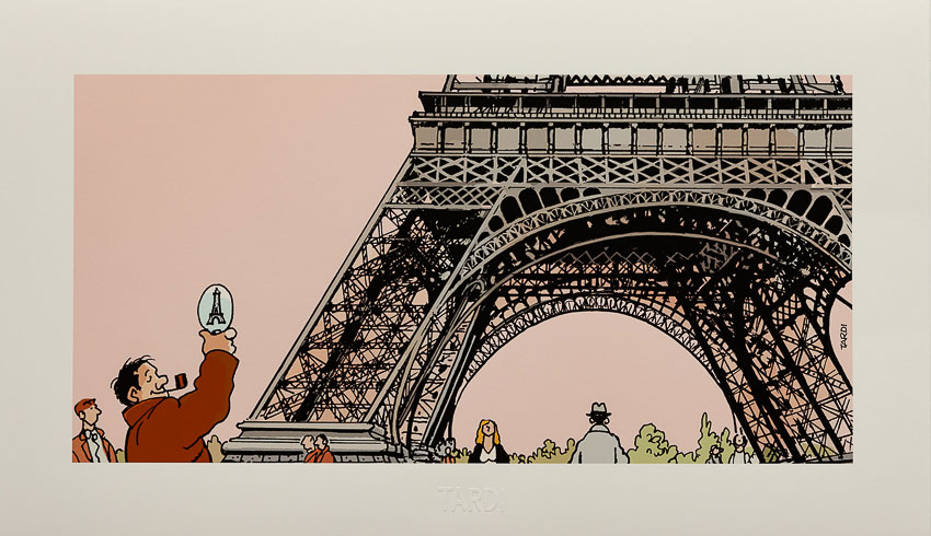 Estampe pigmentaire J. Tardi : 7e Arrondissement de Paris - Estampe