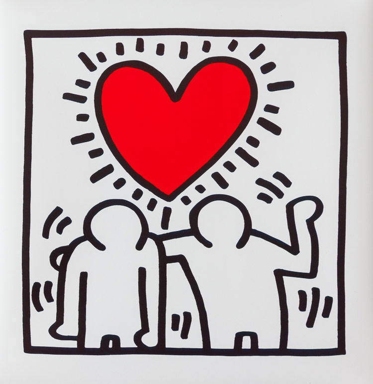 Affiche d’Art Keith HARING : Wedding Invitation - 40 x 40 cm