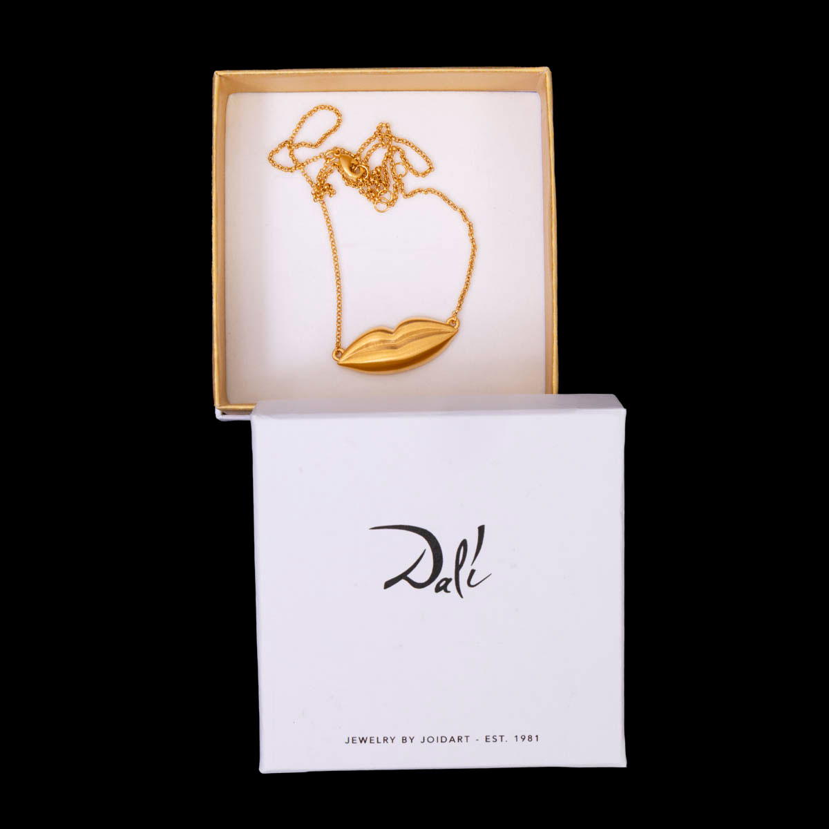 Pendentif d’après Salvador Dali : 'Lèvres' - doré