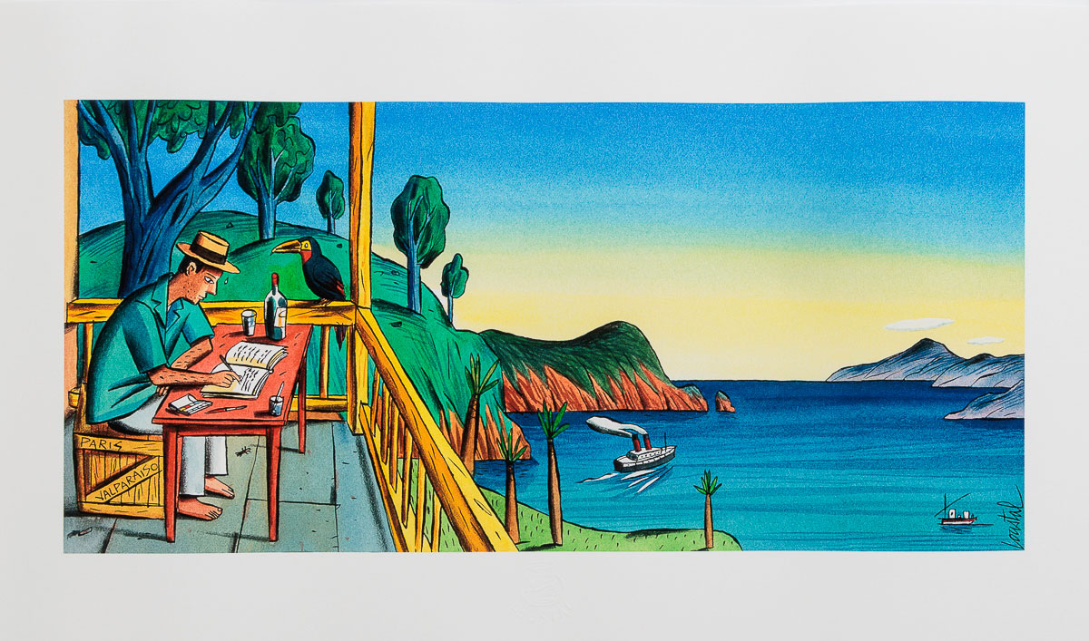 Lámina pigmentaria de J. De Loustal - Paris-Valparaiso - Lámina