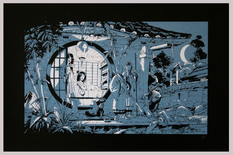 Serigrafía original firmada HUB - El Guardia - 60 x 40 cm - Serigrafía 