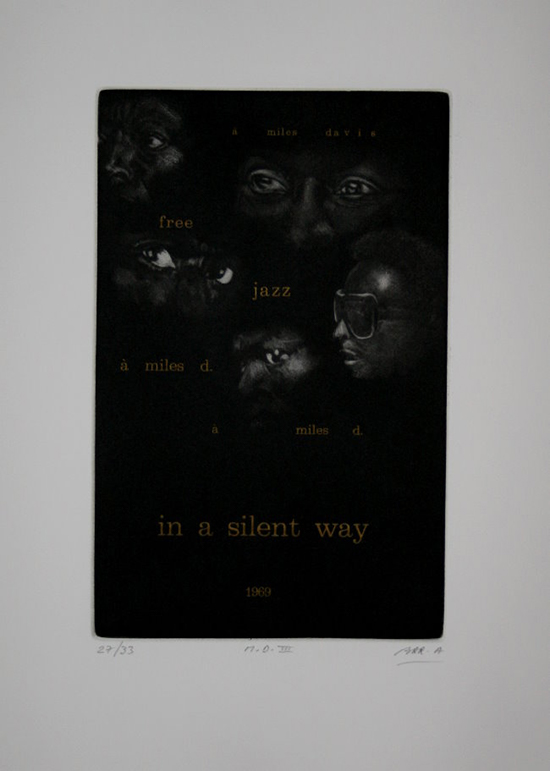 Alain Bar : Original etching : Miles Davis III