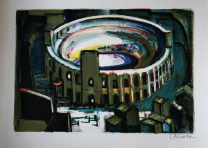 Georges Briata Lithograph - The arena