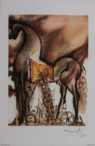 Lithographie Salvador Dali - Le cheval de Troie