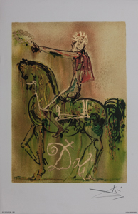 Litografia Salvador Dali - Il cavaliere romano