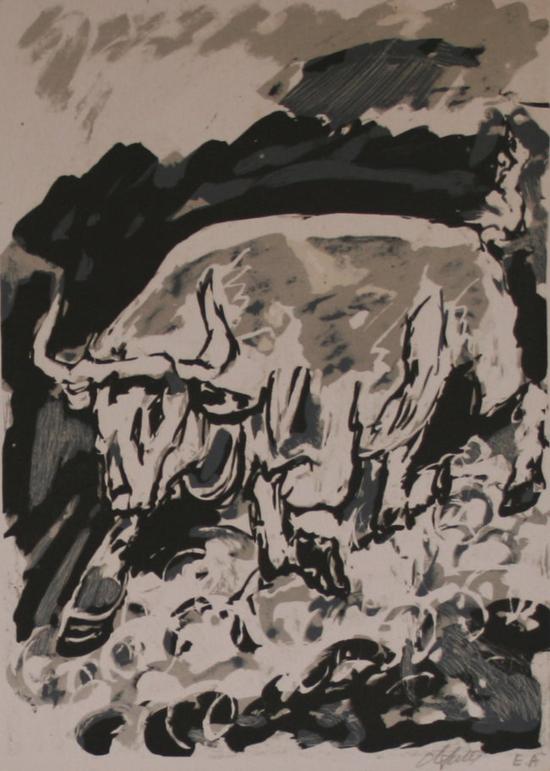Henry D'ANTY : Litografia originale : Il toro