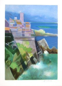 Camille Hilaire Original Lithograph - Antibes