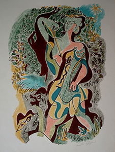André Masson Original Lithograph - Les sonnets de Louise Labé (1972)