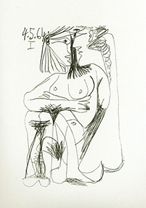 Litografía Pablo Picasso, le goût du bonheur, Carnet I - Planche 03