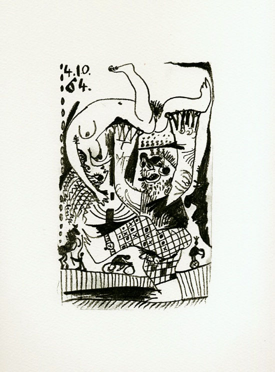 Litografa de Pablo Picasso - Le Got du bonheur, Carnet II - Planche 18