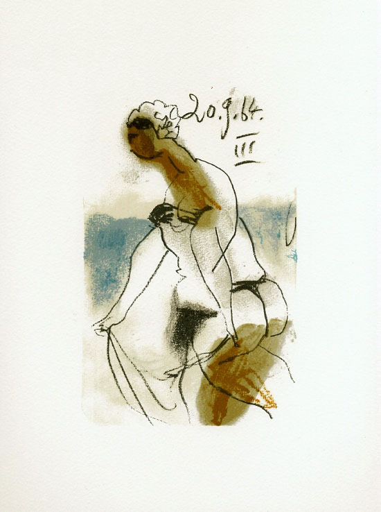 Litografia Pablo Picasso : Le Got du bonheur, Carnet II - Planche 07