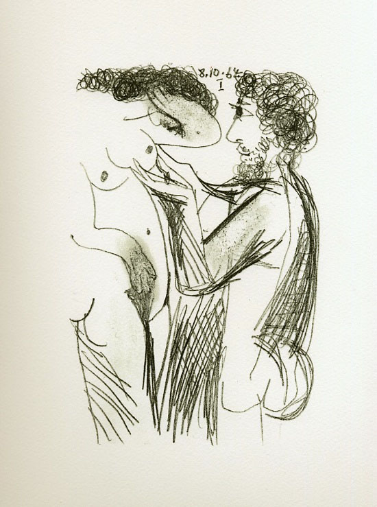 Lithographie de Pablo Picasso : Le Got du bonheur, Carnet III - Planche 01