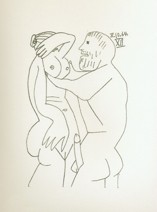 Litografia Pablo Picasso : Le Got du bonheur, Carnet III - Planche 12