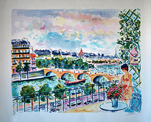 Lithographie Jean Claude Picot - Le Pont Alexandre III