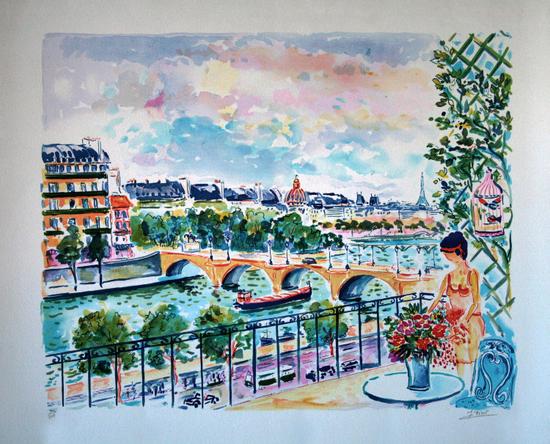Jean-Claude PICOT Litografia originale : Le Pont Alexandre III