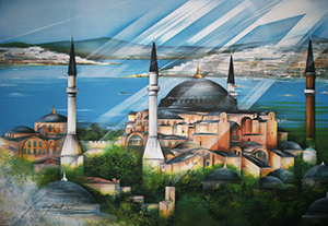 Litografía Raymond Poulet - Istambul