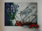 Raymond Poulet : Original Lithograph : Instruments and flowers