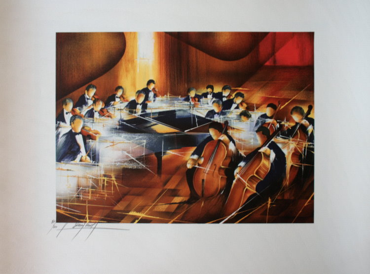 Raymond Poulet : Litografia originale : Orchestra sinfonica