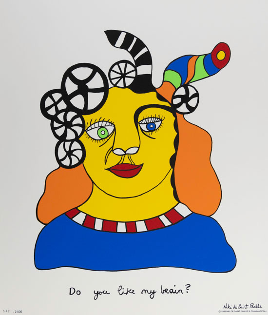 Serigrafía original firmada y numerada de Niki De Saint Phalle - Do you like my brain ?