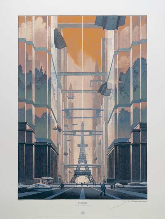Sérigraphie François Schuiten : Revoir Paris (couleur)