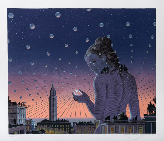 Franois Schuiten and Laurent Durieux Serigraph, On the shoulders of the Giants 2023