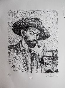 Lithographie signée Smudja, Vincent Van Gogh