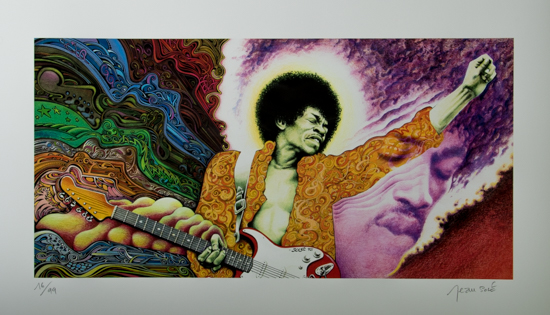Lámina pigmentaria de Jean Solé - Jimi Hendrix