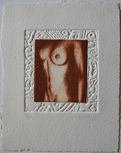 Alain Soucasse original etching - Nude II