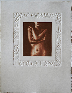 Alain Soucasse original etching - Nude IV